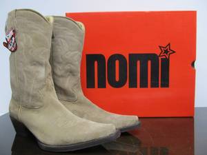 lot 75 image: Brand New NOMI Mens Leather Cowboy Boots - Sand Suede - Size 9M