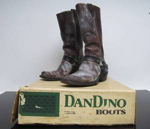 lot 78 image: Vintage DAN DINO Mens Leather Georgia Cowboy Boots - Size 8.5D