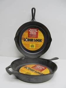 lot 96 image: 2 Unused LODGE Logic Cast Iron Skillets