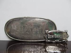 lot 158 image: 2 Original Antique Funeral  Coffin Plates