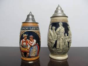 lot 143 image: 2 Quality Vintage German Beer Steins
