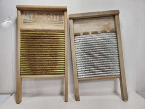 lot 223 image: 2 Primitive Antique Washboards