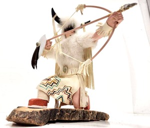 lot 238 image: Quality Hand Made Signed Native American Kachina Doll