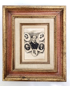 lot 248 image: Early Antique 1870s era Framed Silk Portrait Print