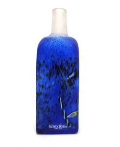 lot 265 image: Signed KOSTA BODA Sweden Art Glass Blue Bottle by Bertil Vallien