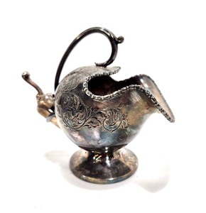 lot 267 image: Ornate Antique Signed Silver Plated Sugar Scuttle wScoop