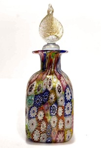 lot 266 image: Lovely Small Hand Made MURANO Millefiori Art Glass Perfume Bottle