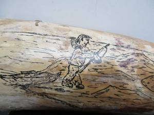 lot 275 image: Inuit Carved Scrimshaw - Possibly Fossilized