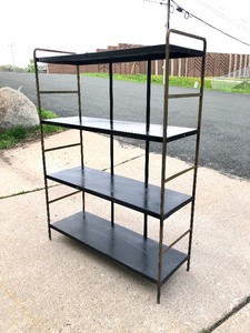 lot 296 image: Mid Century BlackGold Metal Bookshelf #2