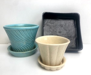 lot 150 image: Lot of 3 Vintage Signed McCoy Ceramic Planters