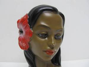 lot 350 image: Vintage Polynesian Hawaiian Hula Girl Hibiscus Head Bust Woman 9