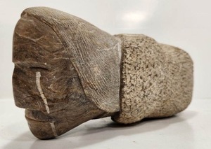 lot 380 image: Fantastic LARGE Signed Native American Heavy Carved Stone Figure