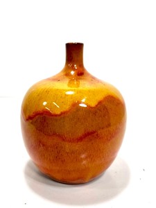 lot 394 image: Excellent Mid Century Signed POLIA PILLIN Orange Art Pottery Vase