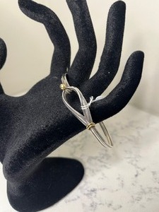 Tiffany & Co. 18KYG & SS Hook Ribbon Knot Bracelet 7