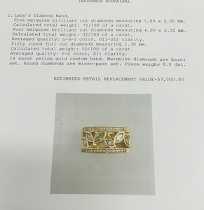 Ladys Diamond & Gold Floral Ring