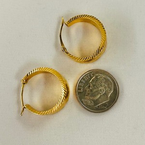 Gold Edged Small Hooped Earrings