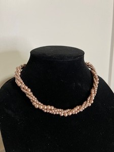 Multi strand Champagne Costume Pearl Set