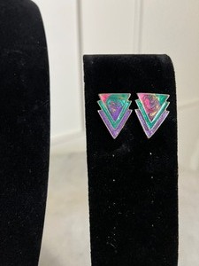 Vintage Multicolor Stone Necklace & Earrings