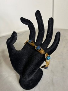 Gold & Blue Toned Cameo Bracelet