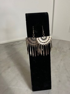 Ornate Gold Fan Dangle Earrings