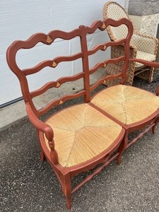 lot 12 image: Antique French Country Settee  Bench