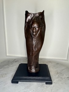 lot 36 image: Antique Bronze Vase with Faces