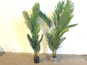 lot 23 image: Fopamtri Set of Two 5 ft. Artificial Areca Palm Plants for Indoor or Outdoor