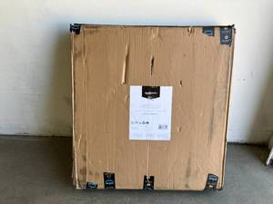 lot 71 image: Amazon Basics 14 in. Foldable Black Metal Platform King Size Bed Frame with Tool Free Setup