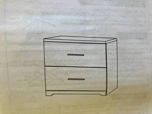 lot 88 image: DEVAISE Grey Oak 2 Drawer Wood Lateral File Cabinet with Anti-tilt Mechanism