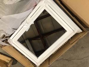 Fremont 24 in. W x 30 in. H Framed Rectangular Bathroom Vanity Mirror in White by Home Decorators Collection  Customer Returns See Pictures