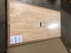6 ft. L x 39 in. D Unfinished Hevea Butcher Block Island Countertop in With Standard Edge by Hampton Bay  Customer Returns See Pictures