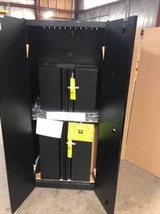 3-Piece Regular Duty Welded Steel Garage Storage System in Black (54 in. W x 75 in. H x 19 in. D) by Husky Customer Returns See Pictures