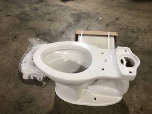 Champion Tall Height 2-Piece High-Efficiency 1.28 GPF Single Flush Elongated Toilet in White Seat Included by American Standard  Customer Returns See Pictures
