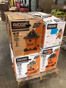 Pallet of WetDry Shop Vacs by Ridgid  Customer Returns See Pictures