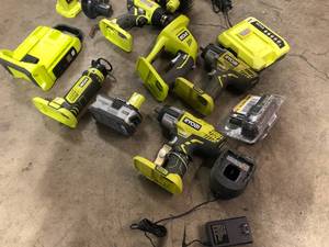 Lot of Ryobi Power Tool, Batteries and Chargers  Customer Returns See Pictures