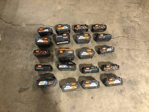 Lot of Ridgid Batteries Customer Returns See Pictures