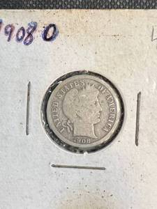 3 US BARBER DIMES 1908-O 1909-O 1916