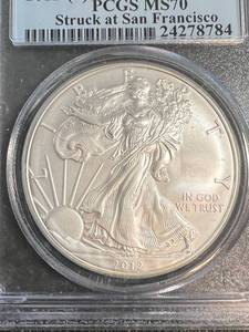 2012-S AMERICAN SILVER EAGLE MS70 PCGS FIRST STRIKE