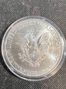 2002 AMERICAN SILVER EAGLE 1 TROY OZ .999 FINE SILVER IN AIRTITE