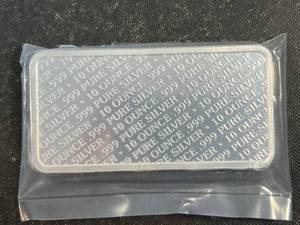 10 TROY OZ .999 FINE SILVER BAR BUFFALO SEALED