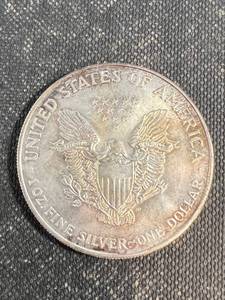1999 AMERICAN SILVER EAGLE COLOR ENHANCED 1 TROY OZ .999 FINE SILVER
