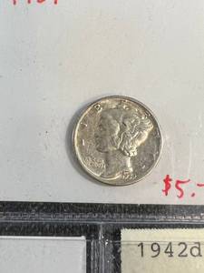 3 US MERCURY DIMES 1937 1939 1942-D AU-UNC