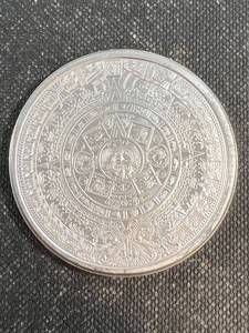 2 TROY OZ .999 FINE SILVER AZTEC CALENDAR ROUND