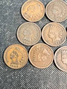 GROUP OF 12 INDIAN HEAD CENTS 1896-1904