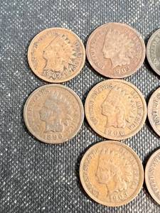 GROUP OF 10 INDIAN HEAD CENTS 1896-1906