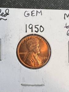 GROUP OF 5 WHEAT CENTS 1950 1950-D 1951-D 1952-D 1953-D