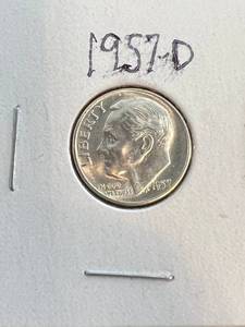 5 SILVER ROOSEVELT DIMES 1957-D 1959 1959-D 1960 1960-D