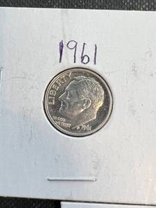 5 SILVER ROOSEVELT DIMES 1961 1962 1963 1964 1964-D