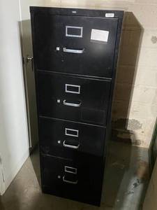 lot 5 image: Hon Black Filing Cabinet