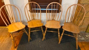 lot 53 image: Vintage Wood Dining Chairs
